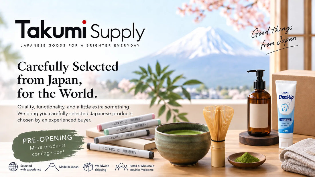Japanese Products, Stationery, Matcha & More — Takumi Supply Pre-Opening